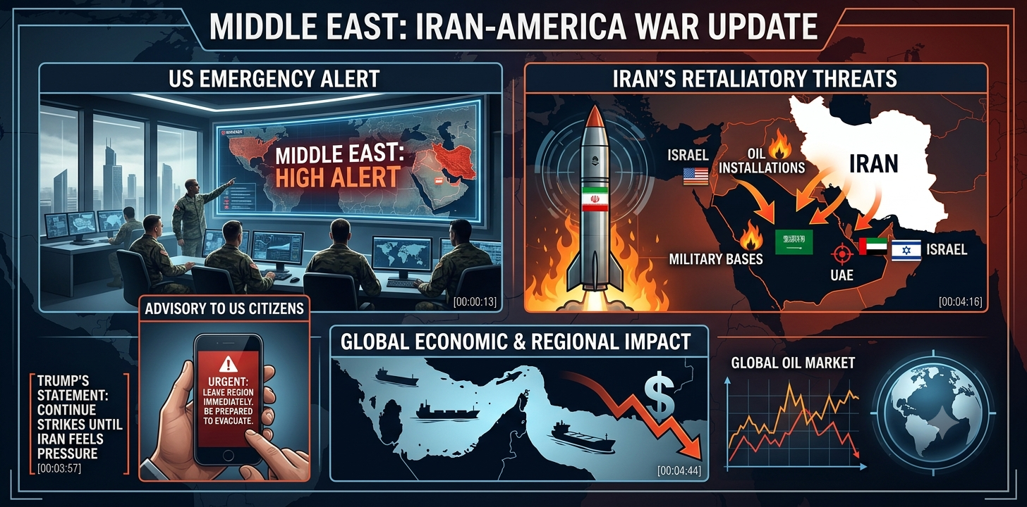 US Emergency Alert Across the Middle East: Be prepared to leave immediately.